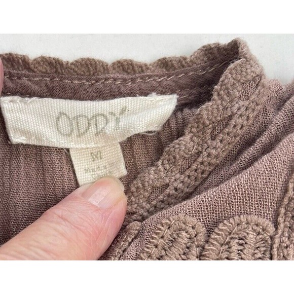 Oddy Womens Medium Mini Lined Dress Lacey Sleeveless Round Neck Brown - Picture 4 of 7